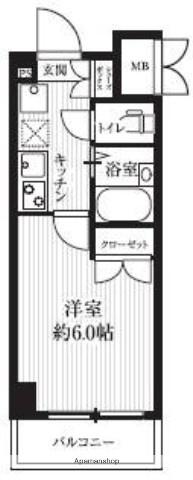 HF武蔵小山レジデンス(1K/3階)の間取り写真