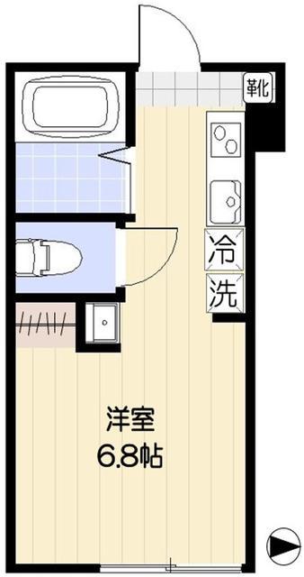 ベルビューアベニュー元住吉(ワンルーム/1階)の間取り写真