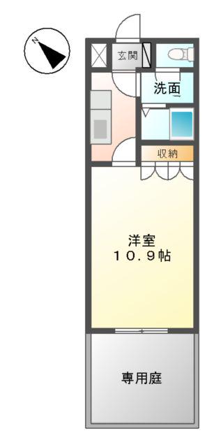 コンフォルト・T(1K/1階)の間取り写真