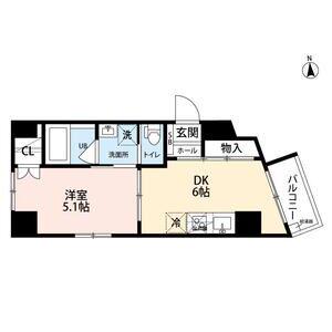 BLOOM RESIDENCE(1DK/5階)の間取り写真
