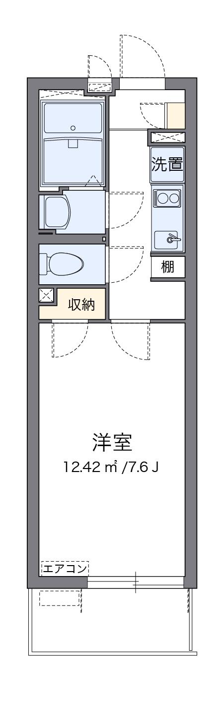 クレイノソラーレ平塚(1K/3階)の間取り写真