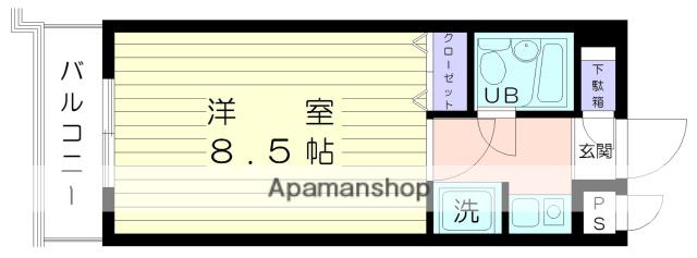 シャレー藤沢(1K/2階)の間取り写真