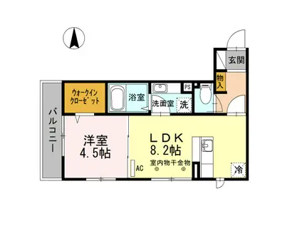 ルミナーレ町田(1LDK/2階)の間取り写真