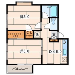 EL BARCO(2DK/2階)の間取り写真