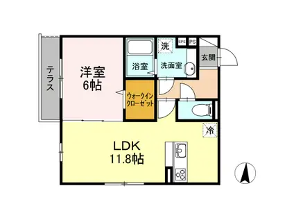 アネックス永野(1LDK/1階)の間取り写真