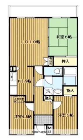 レジデンスせせらぎ(3LDK/2階)の間取り写真