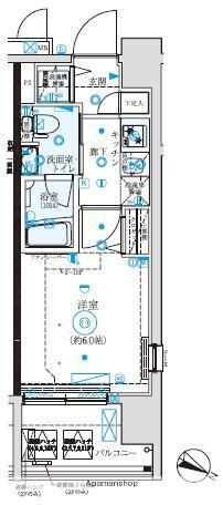 クレイシア横濱阪東橋(1K/8階)の間取り写真