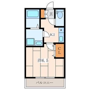 エクリール(1K/1階)の間取り写真