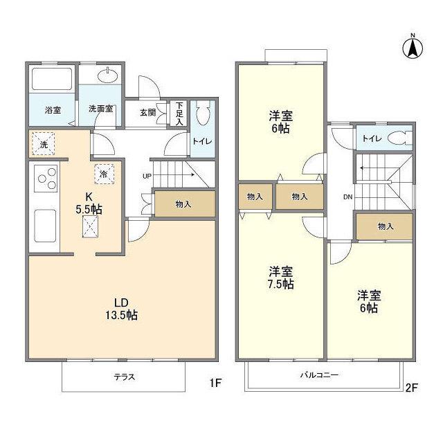 バイオレットコートＡ棟(3LDK)の間取り写真