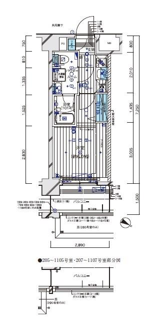 メインステージ横濱伊勢佐木Ⅱ(1K/5階)の間取り写真