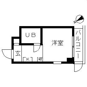 TOP・西谷第1(ワンルーム/1階)の間取り写真