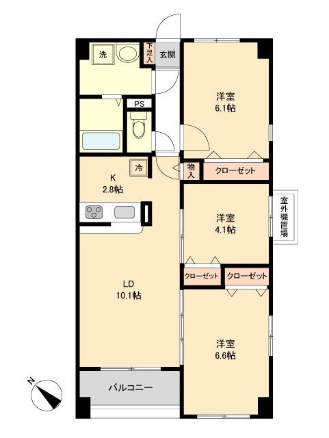 S-FORT青葉しらとり台(3LDK/5階)の間取り写真