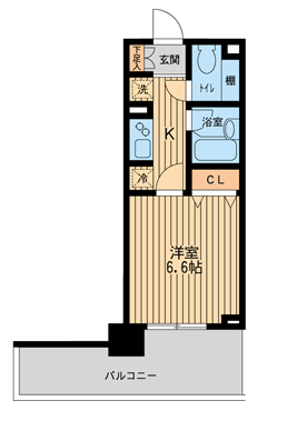 ドゥーエ横濱台町(1K/3階)の間取り写真