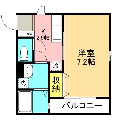 プラチナレジデンス(1K/1階)の間取り写真