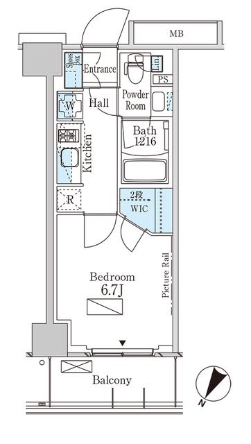 パークアクシス横濱大通公園(1K/7階)の間取り写真