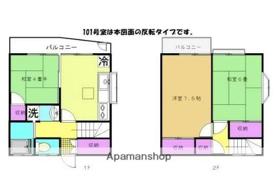 浅岡テラスハウス(3DK)の間取り写真