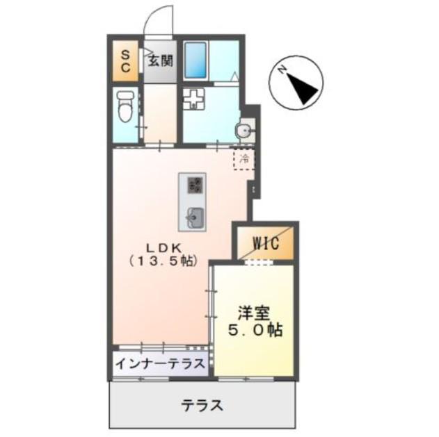 シャルマン(1LDK/1階)の間取り写真