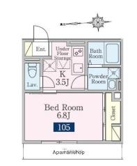 フォーチュン8(1K/1階)の間取り写真