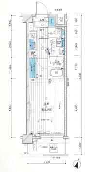 メインステージ横濱黄金町(1K/3階)の間取り写真