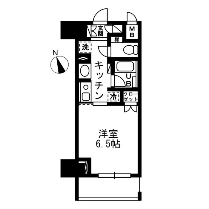 ウィスティリア高津(1K/4階)の間取り写真
