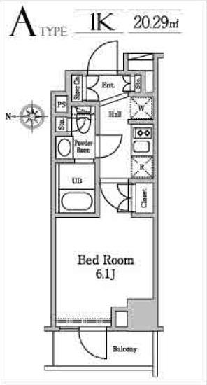 レジディア南品川Ⅱ(1K/6階)の間取り写真