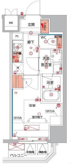 ハーモニーレジデンス横浜大通り公園EIRAKU 6階階 間取り