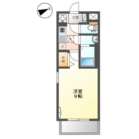 グラン アイリス 本厚木(1K/1階)の間取り写真