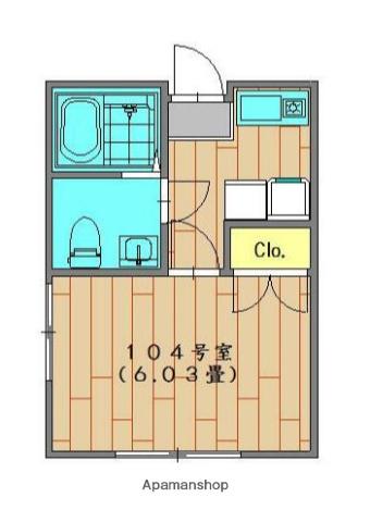 テレーゼ港南中央(1K/1階)の間取り写真