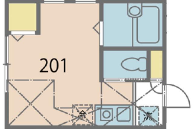 7THコーポ善行(ワンルーム/2階)の間取り写真