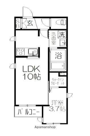 CONER SOLEIL(1LDK/4階)の間取り写真