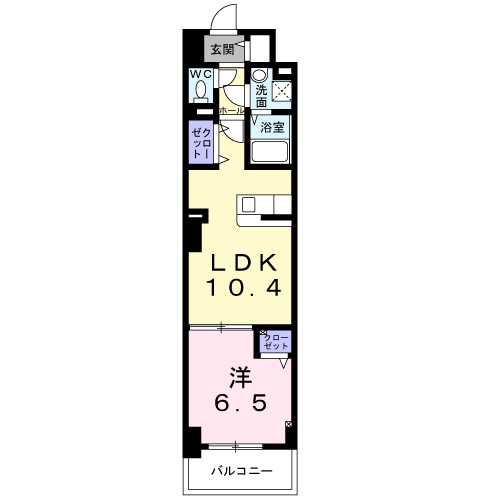 グランリーオ川崎レジデンス(1LDK/4階)の間取り写真