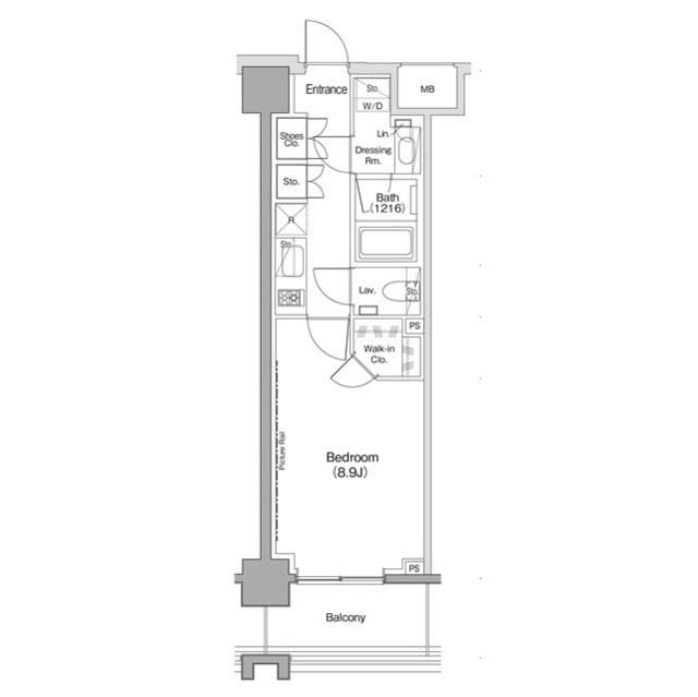 ヴェール・クレール大崎(1K/4階)の間取り写真