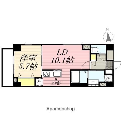 クレサール横中(1LDK/4階)の間取り写真