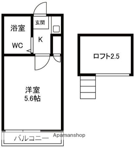 サニ-ウェル大和(1K/2階)の間取り写真