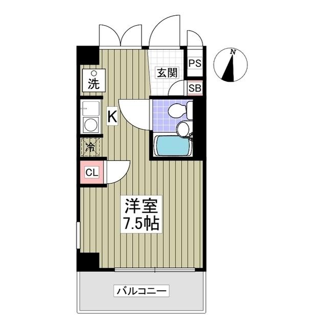 ウィンベルソロ平塚NO.9(ワンルーム/1階)の間取り写真