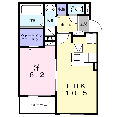 フォレストヴィラⅢ(1LDK/1階)の間取り写真