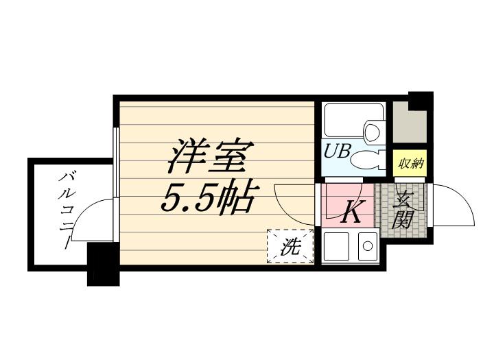 メゾンルラペ(1K/3階)の間取り写真