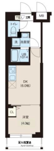 レオーネ宮崎台(1DK/4階)の間取り写真
