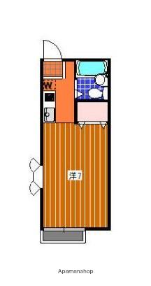 カーザたかふね(ワンルーム/1階)の間取り写真