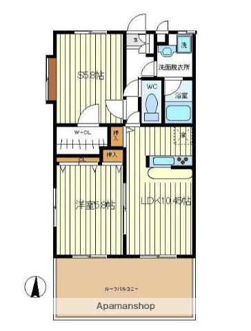 ウエストヒルズ(1SLDK/2階)の間取り写真