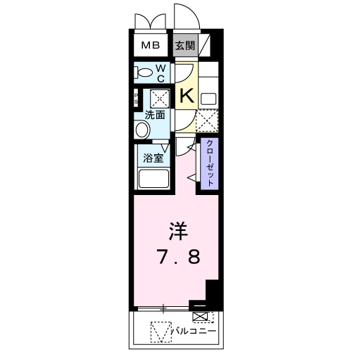 スアヴィス横須賀中央(1K/4階)の間取り写真