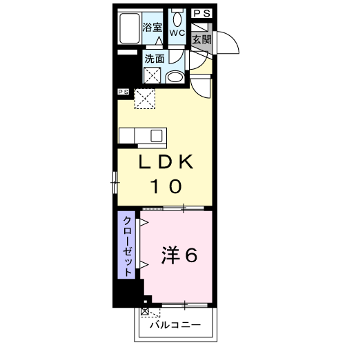 スアヴィス横須賀中央(1LDK/4階)の間取り写真