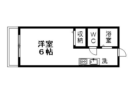 ガーデンフラット1(1K/2階)の間取り写真