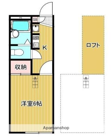 エトワール湘南とつか(1K/1階)の間取り写真