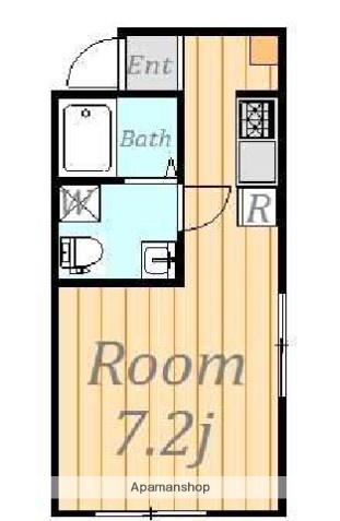 ベルヴィーダ横浜(ワンルーム/1階)の間取り写真