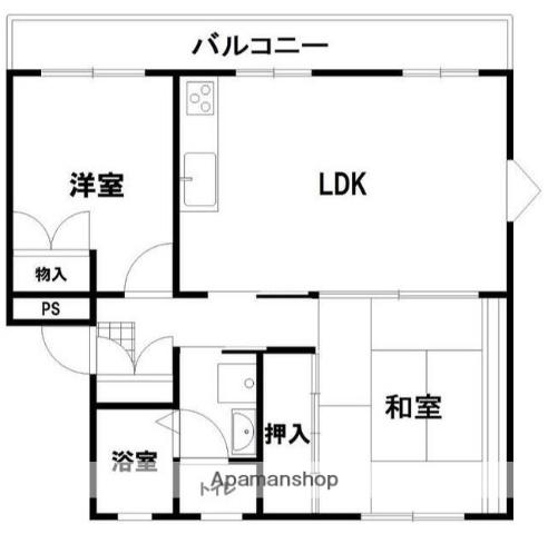 アメニティ山下(2LDK/2階)の間取り写真