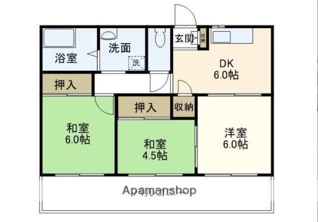 コートパル戸塚(3DK/3階)の間取り写真