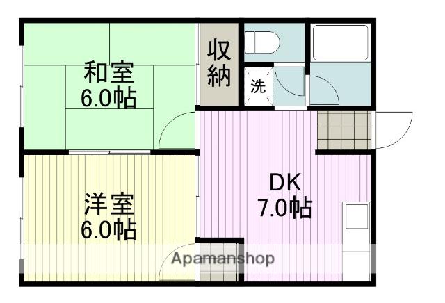 KMハイツ(2DK/1階)の間取り写真
