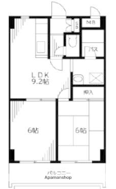 ドミールTS(2LDK/3階)の間取り写真