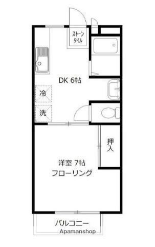 グランドハイツⅢ(1DK/2階)の間取り写真
